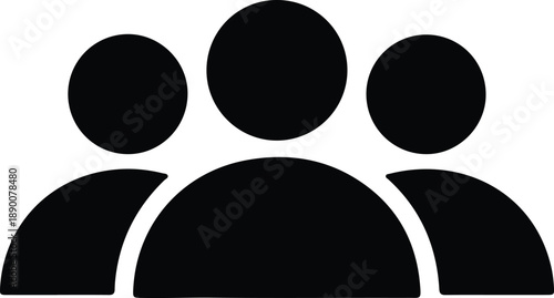 Isolated silhouette of three diverse people group illustration vector