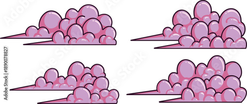 Colorful cloud vector illustration with cute, playful, and eye-pleasing bright colors. Soft and cheerful design suitable for backgrounds, kids illustrations, decorative designs, posters, social media 