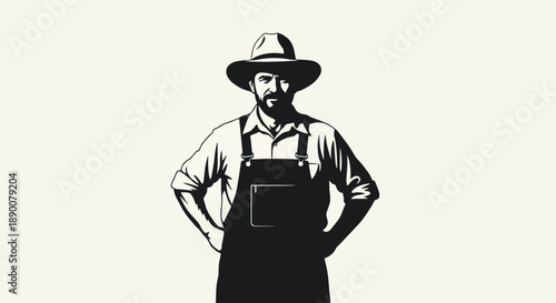 Farmer portrait in hat with confident expression