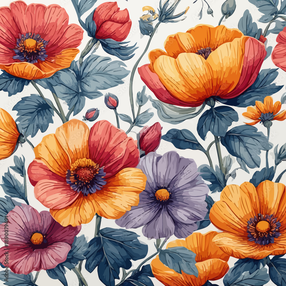 custom made wallpaper toronto digitalPlant And Flowers Design EPS Format