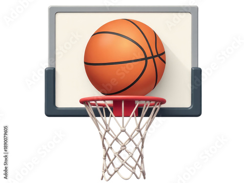 A basketball going through the net of a basketball hoop