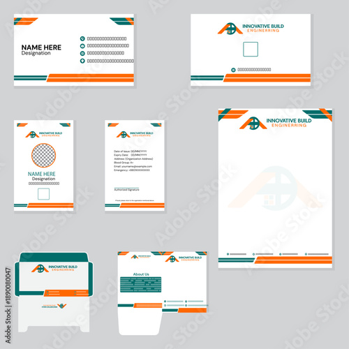 Modern Minimal Business Stationery Branding design vector Template for corporate using. 