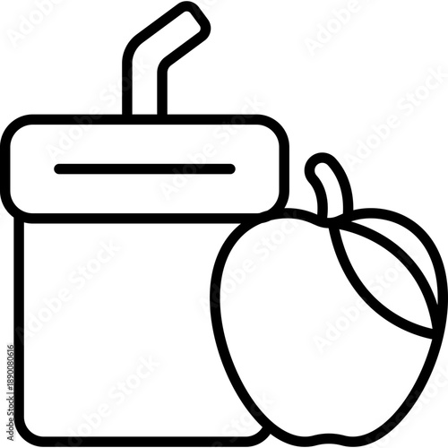 Apple Juice Fruit Drink Fill Icon: Kids Beverage