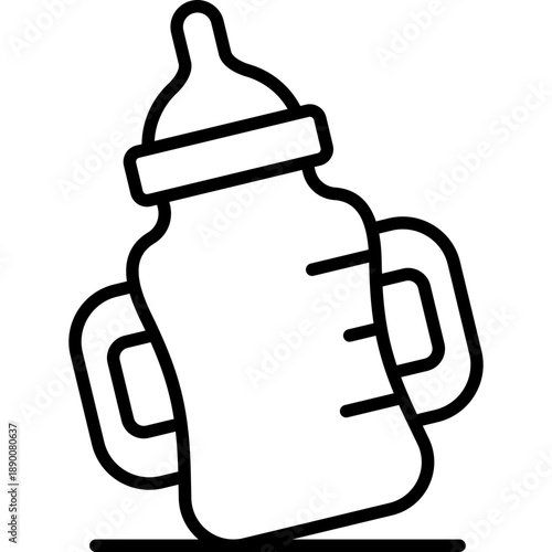 Baby Feeder Milk Bottle Fill Icon: Infant Nutrition
