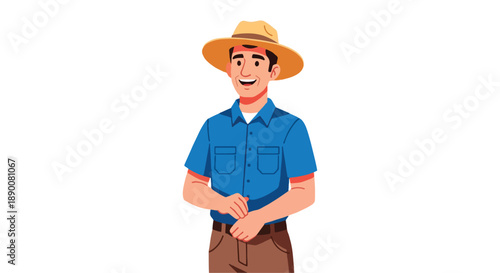 Smiling man wearing hat with transparent background