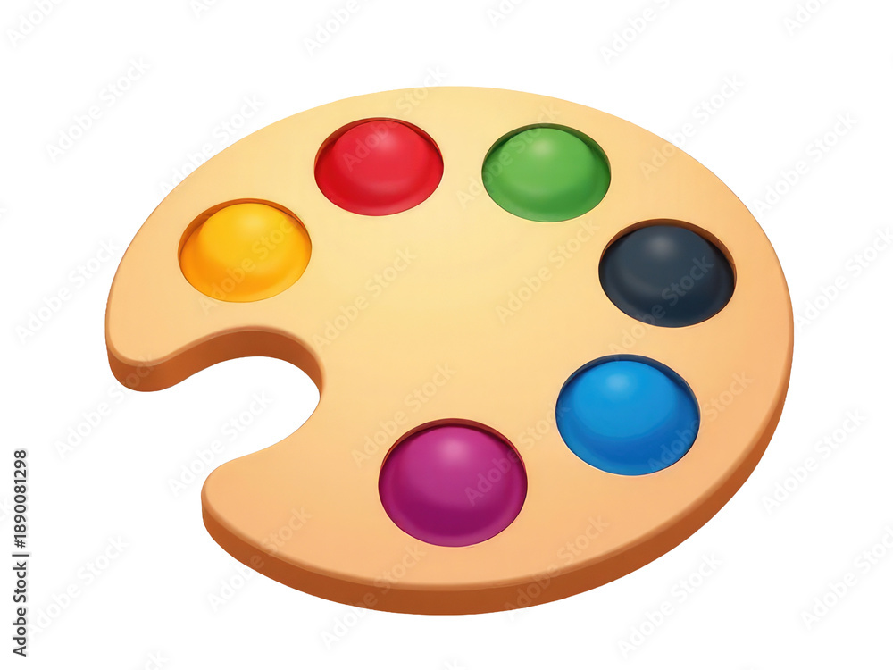 Fototapeta premium A paint palette with six different colors