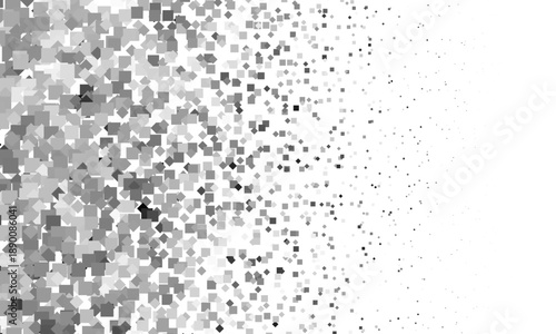 Black gray and white particles on transparent overlay background. Black and white dissolve halftone grunge effect. Vector Illustration