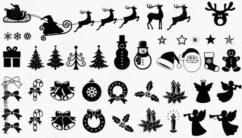 set of vector silhouettes of animals