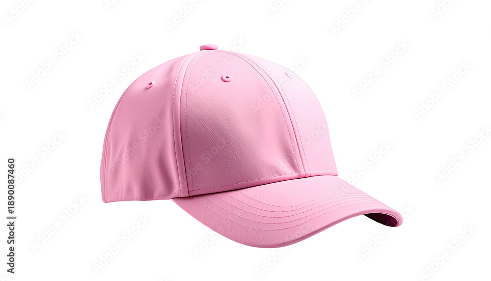 Fototapeta premium Pink baseball cap, isolated on white background, angled view