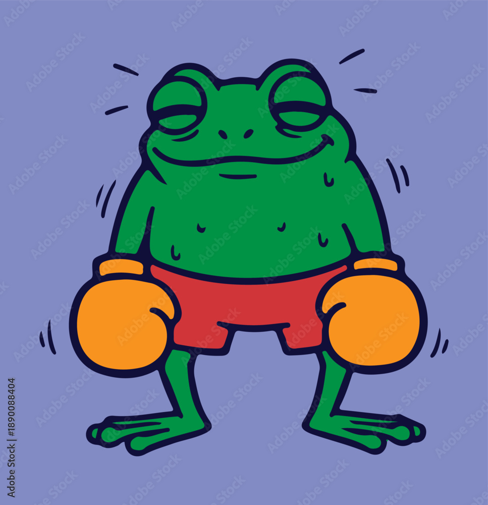 Fototapeta premium frog boxer character design illustration cartoon