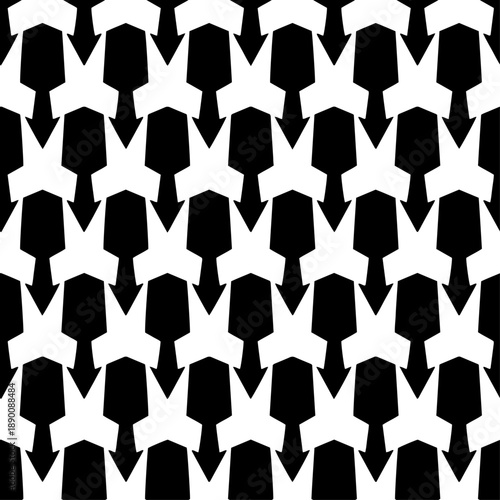 Abstract monochrome vector seamless geometric pattern for textiles