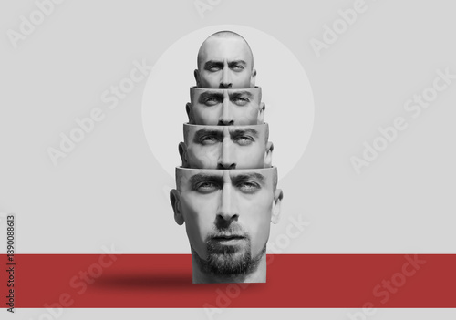Portrait of a man in surrealism style (digital illustration)	