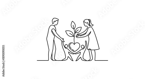 Blood Drop with Heart Icon, Medical Donation Symbol, Health & Care Emblem