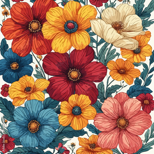 Wallpaper Mural Flowers Pattern Eps Format Design Torontodigital.ca