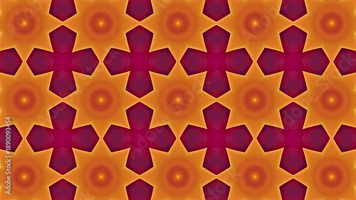 Kaleidoscope variation Mandala Neon light animation symmetric pattern ornamental decorative Geometric Loop footage