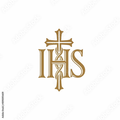 IHS Christian Symbol Gold Monogram.