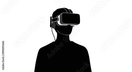 Person wearing virtual reality headset in modern tech setup
