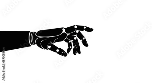 Robotic hand reaching out in modern technology concept