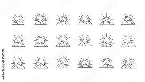 Camping Tent Icons Set