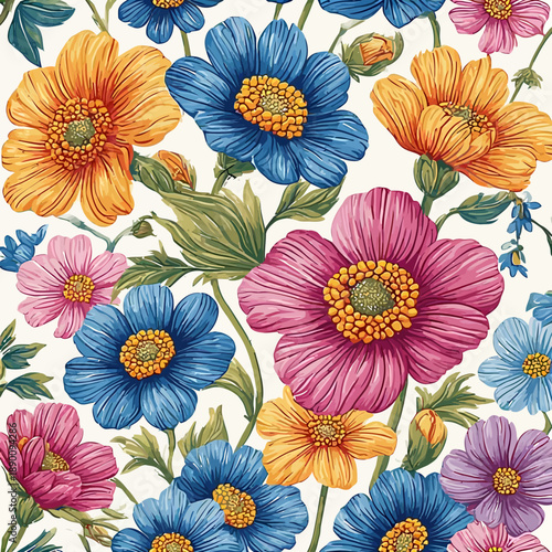 Wallpaper Mural Flowers Pattern Eps Format Design Torontodigital.ca