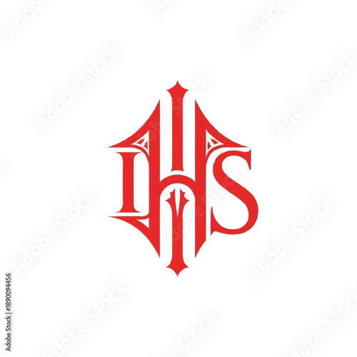 IHS Christogram Monogram Logo Design in Red.