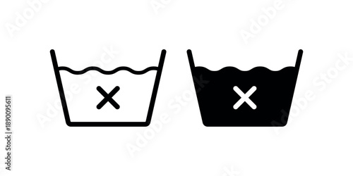 Do Not Wash Clothing Care Icon Set for Apparel Labels