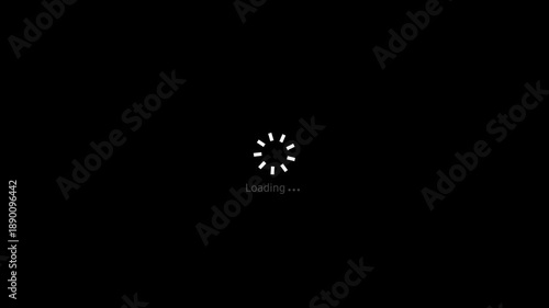 Animated of circle loading icon .Wheel loading concept icon on black background animation.
