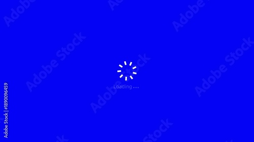Animated of circle loading icon .Wheel loading concept icon on blue background animation.
