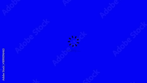 Animated of circle loading icon .Wheel loading concept icon on blue background animation.
