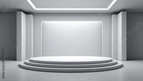 Wallpaper Mural empty stage with white curtains Torontodigital.ca