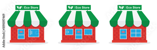 Eco sore icon. Organic shop icon vector illustration
