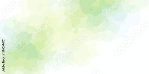 Gentle Spring Green Watercolor Abstract Background Banner Template