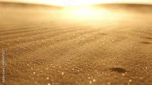 Abstract Sand Distortion Focus on the minimalist patterns of sand being softly distorted by thermal air currents, creating a mirage-like visual.