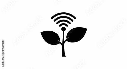 Digital plant symbol representing smart farming and agricultural technology