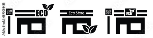 Eco sore icon. Organic shop icon vector illustration