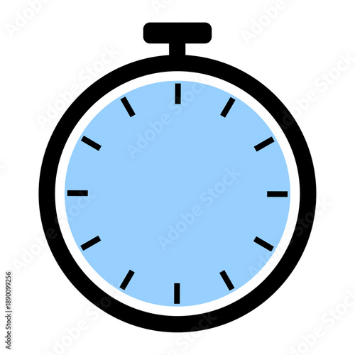 Simple stopwatch icon with blue face