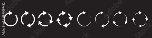 circle arrow icon set. circular arrow icon, refresh, reload arrow icon symbol sign, vector illustration