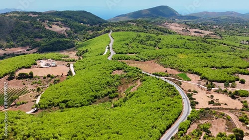 Aerial View of Scenic Road to Volimes, Zakynthos, Greece - Drone ...