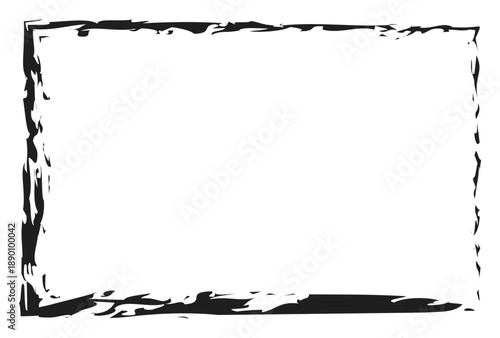 Organic grunge rectangular frame – A minimal brush-styled rectangular panel with natural distressed edges and open center space, suitable for signage, product branding, and promotional header text