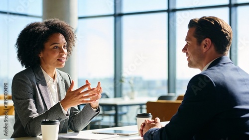 Business meeting between two professionals