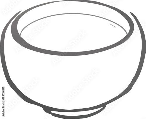 お茶　湯呑に入った温かい日本茶の線画イラスト.eps