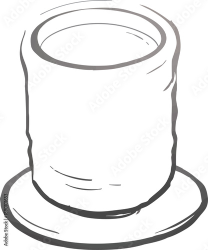 お茶　湯呑に入った温かい日本茶の線画イラスト.eps