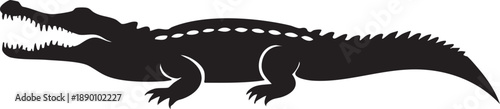 Alligator vector silhouette: black crocodile graphic for design and illustration eps