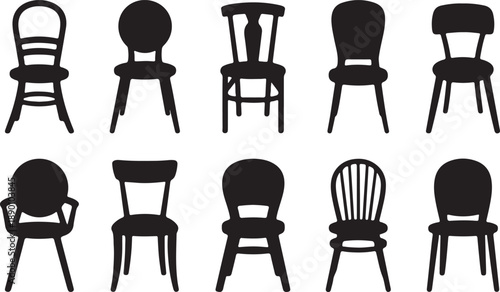 Collection of various chair silhouettes
