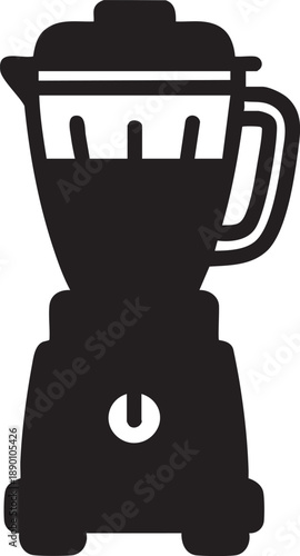 Blender vector icon: kitchen appliance, smoothie maker, food processor eps silhouette