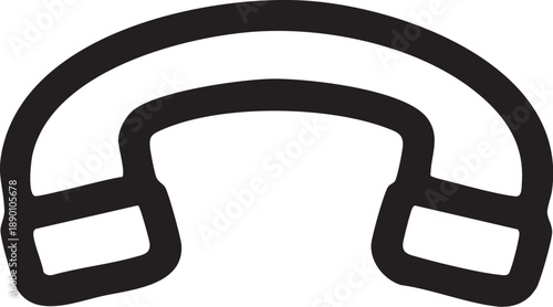 Phone icon vector: simple black telephone receiver graphic eps silhouette