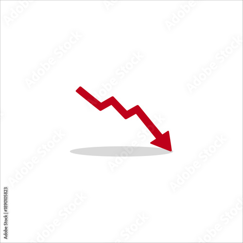 Business loss red down arrow