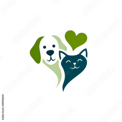 Creating a joyful bond between a happy dog and cat in a vibrant, playful design celebrating pet companionship