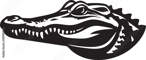 Alligator vector graphic: black and white crocodile illustration eps silhouette