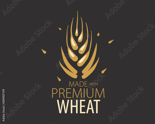 Vector hand-drawn emblem for wheat producers